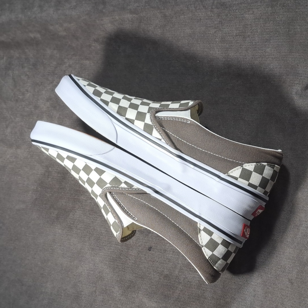Vans Checkerboard Slip-On Sneakers in White and Gray - Picture 12 of 16